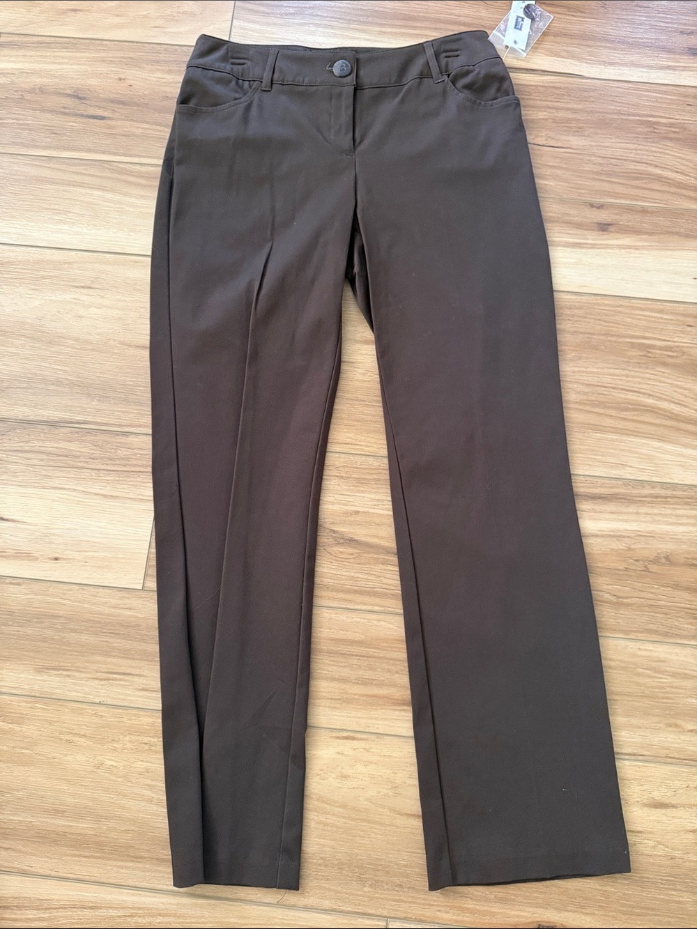 Tribal Women's Dark Brown Straight-Leg Dress Trousers